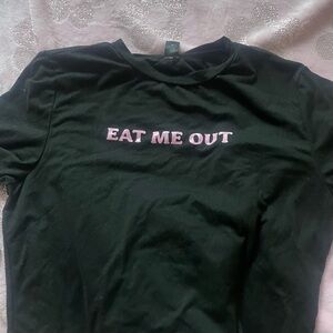 Eat me black crop top from SHEIN